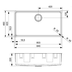 Chiuveta Reginox Ohio 80x42 R15766 (Inox) Thumb