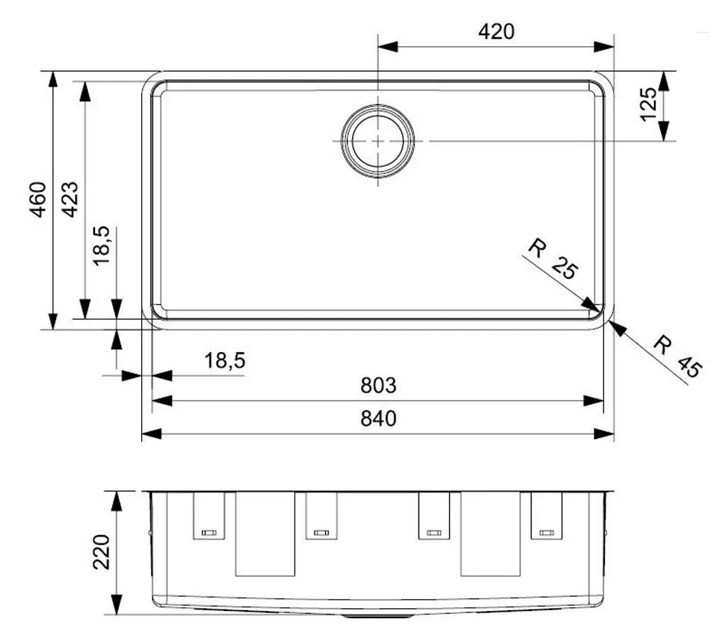 Chiuveta Reginox Ohio 80x42 R15766 (Inox)