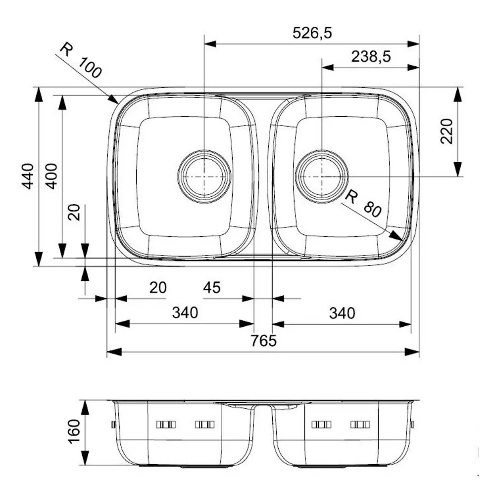 Chiuveta Reginox Princess 80 R00793 (Inox)