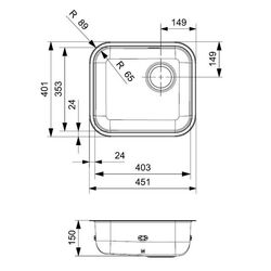 Chiuveta Reginox R18 4035 OKG R00991 (Inox) Thumb