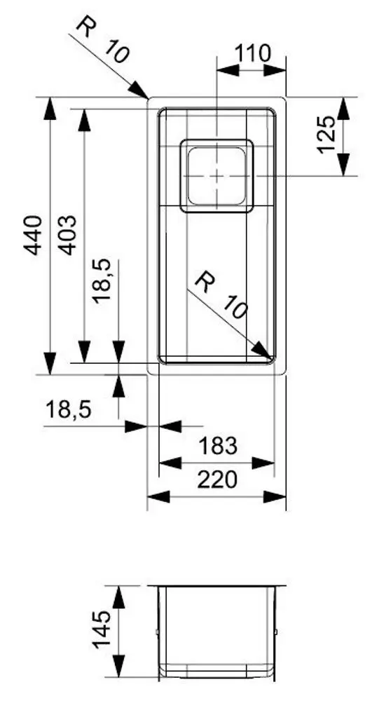 Chiuveta Reginox Texas 18x40 R28001 (Inox)