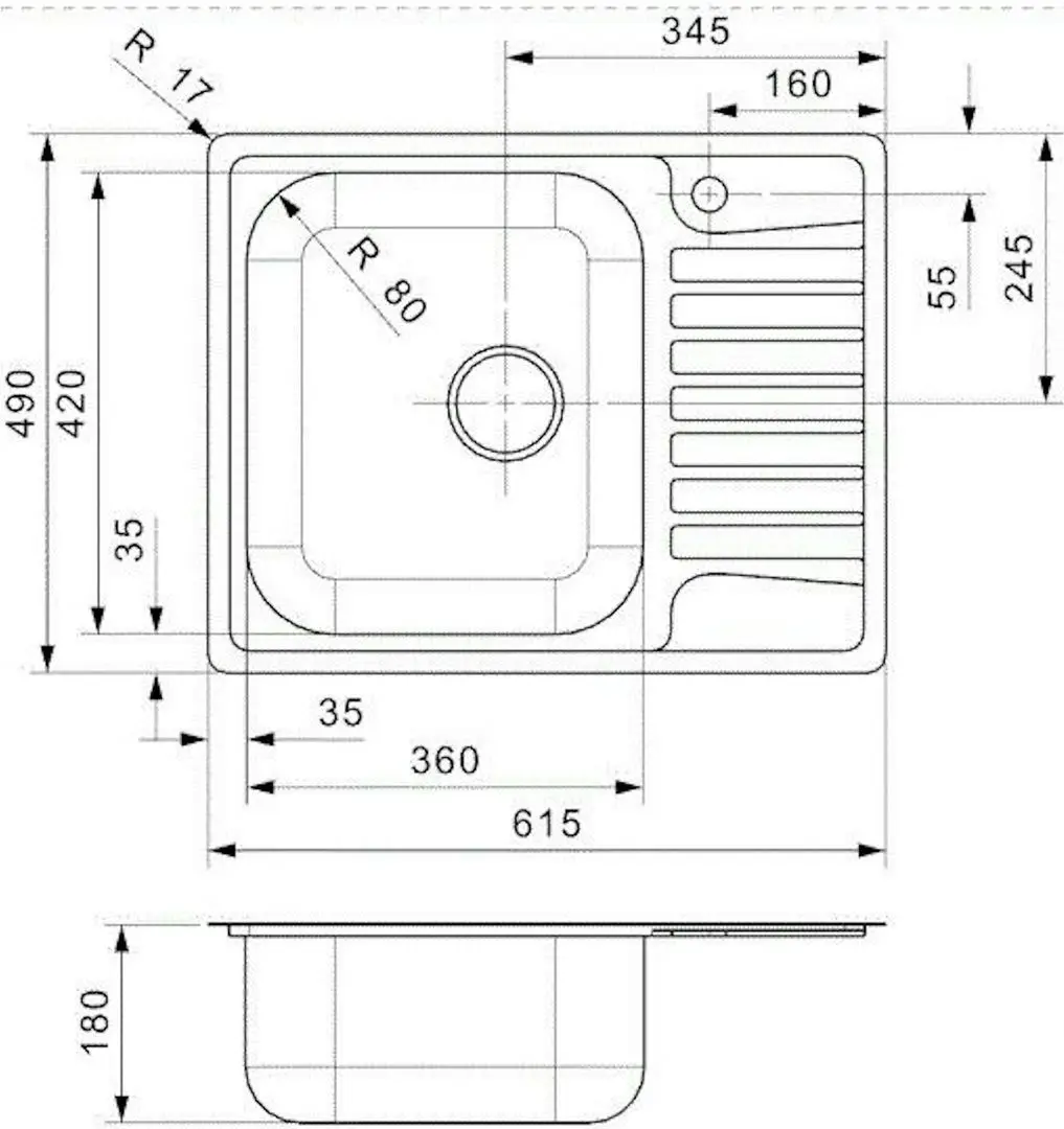 Chiuveta Reginox Admiral 40 KG-CC R25444 (Stainless Steel)