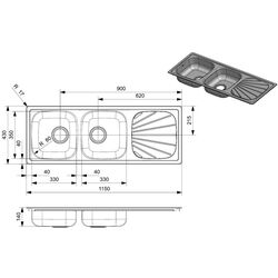 Chiuveta Reginox Beta 30 BAP KGKG-CC R26861 (Stainless Steel) Thumb