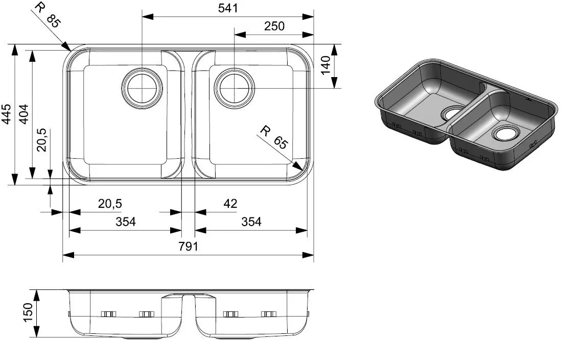 Chiuveta Reginox L18 35D40 KGKG CC R34989 (Inox)