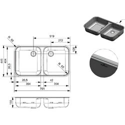 Chiuveta Reginox L18 35D40 VPVP R14646 (Inox) Thumb