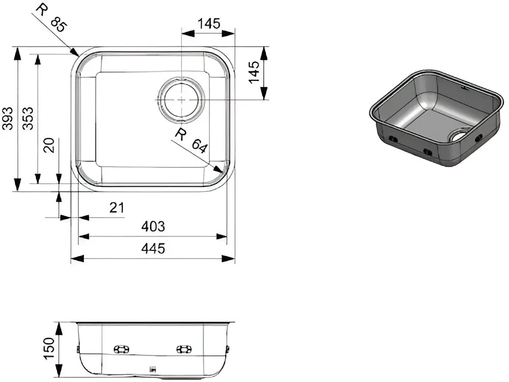 Мойка Reginox L18 4035 KG-CC R35474 (Stainless Steel)