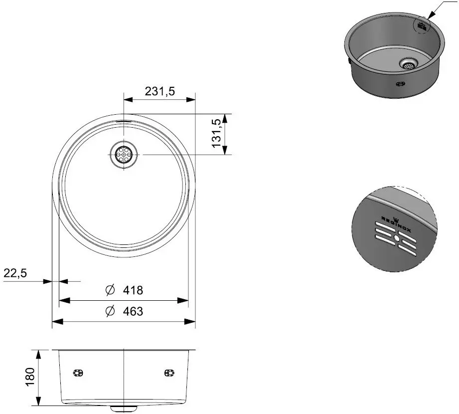 Мойка Reginox New York Round R36082 (Stainless Steel)