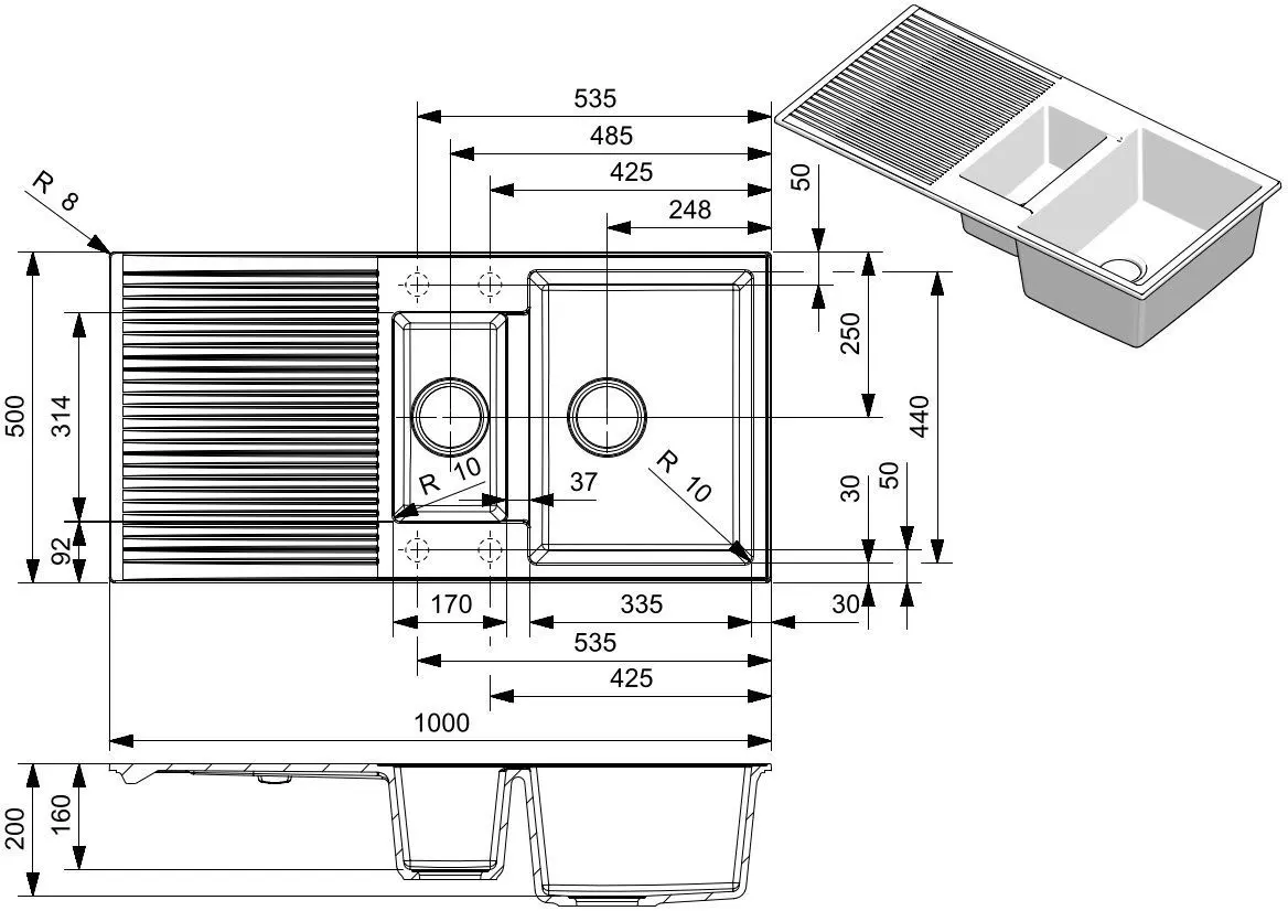 Chiuveta Reginox Paris 15 R36976 (Pure White)