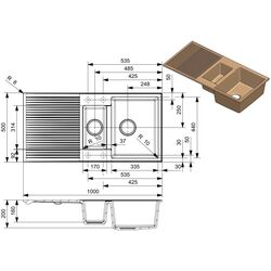 Мойка Reginox Paris 15 R36983 (Caffe Silvery) Thumb