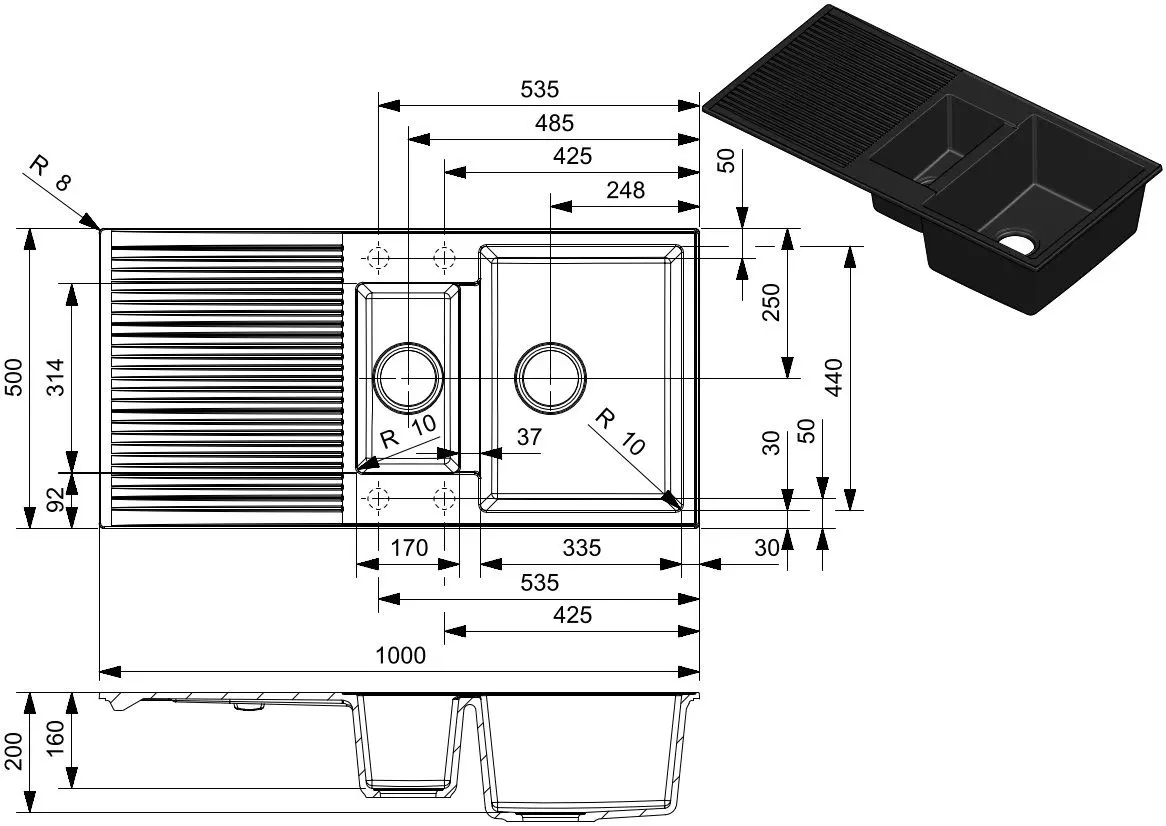 Chiuveta Reginox Paris 15 R36990 (Grey Silvery)