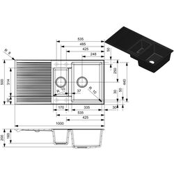Chiuveta Reginox Paris 15 R37010 (Black Silvery) Thumb