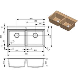 Chiuveta Reginox Paris 20 R36938 (Caffe Silvery) Thumb