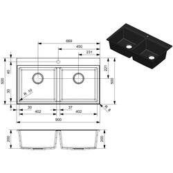 Chiuveta Reginox Paris 20 R36969 (Black Silvery) Thumb