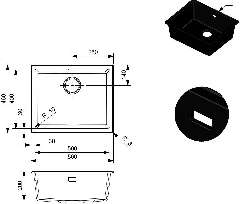 Chiuveta Reginox Paris 50 R36754 (Pure Black)