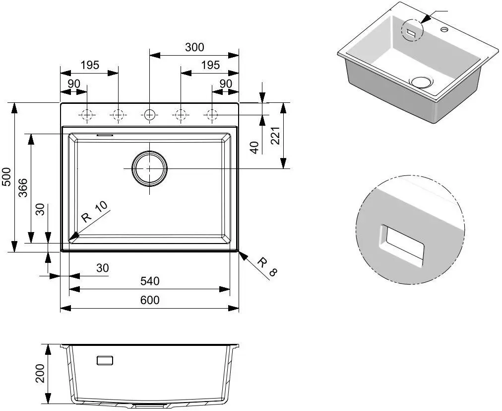 Chiuveta Reginox Paris 54 R36778 (Pure White)
