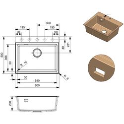 Мойка Reginox Paris 54 R36785 (Caffe Silvery) Thumb