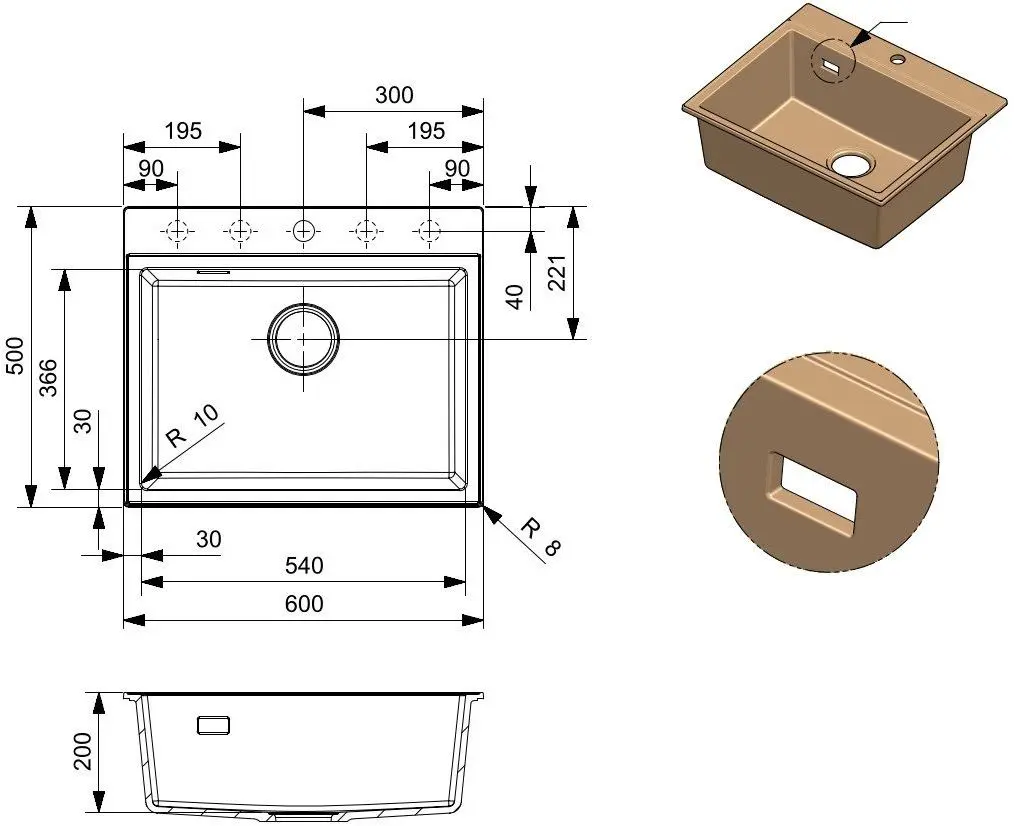 Мойка Reginox Paris 54 R36785 (Caffe Silvery)