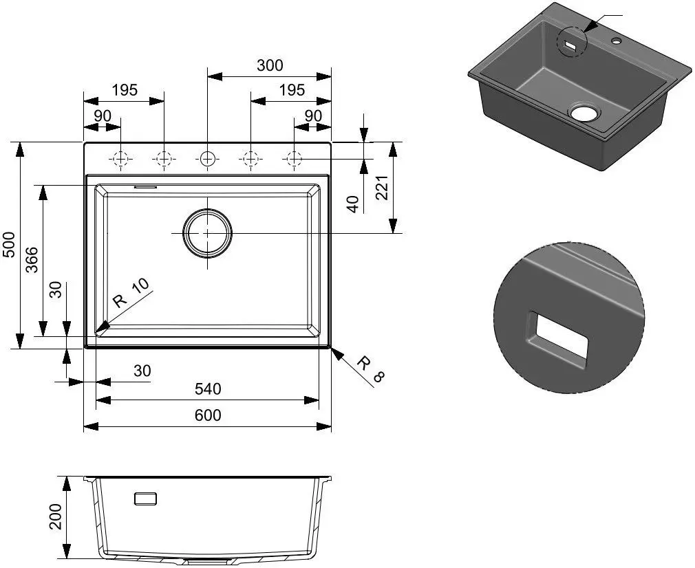 Мойка Reginox Paris 54 R36792 (Grey Silvery)