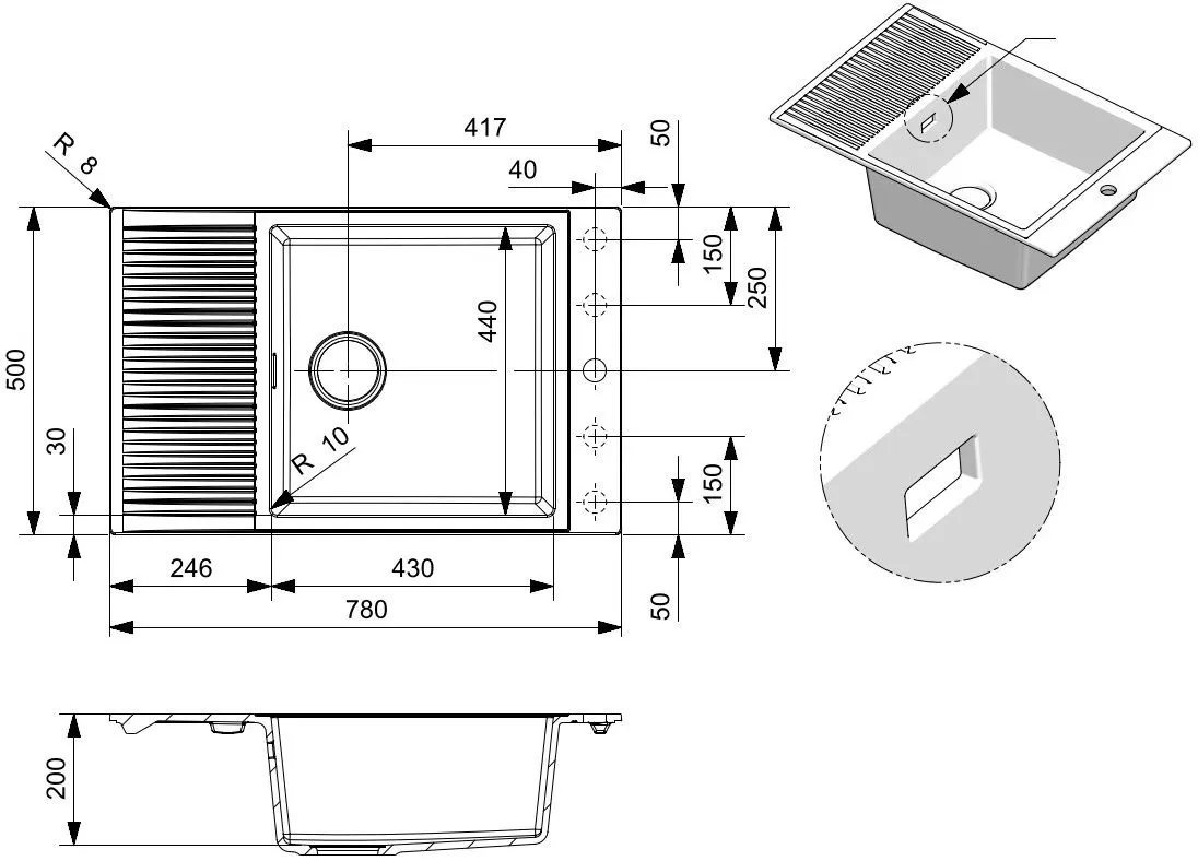 Chiuveta Reginox Paris 78 R36822 (Pure White)