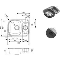 Chiuveta Reginox Queen 60 (L) KGOKG R16725 (Stainless Steel) Thumb