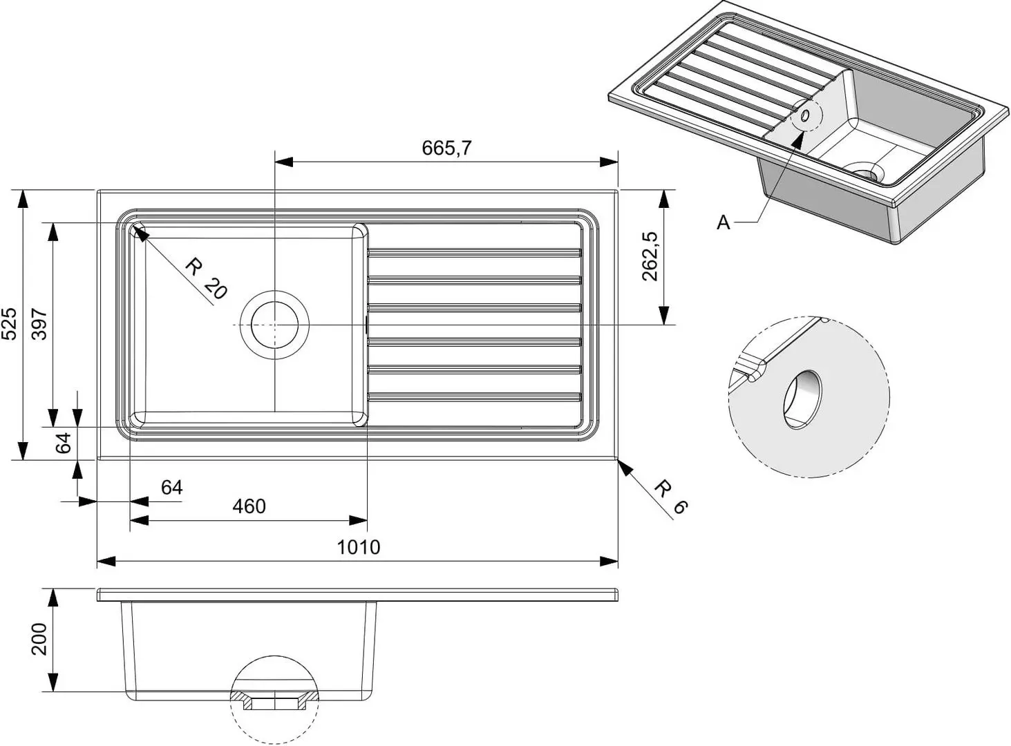 Chiuveta Reginox RL 304 CW II R38239 (White)