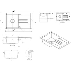 Chiuveta SanDonna Arona 760 (Black) Thumb