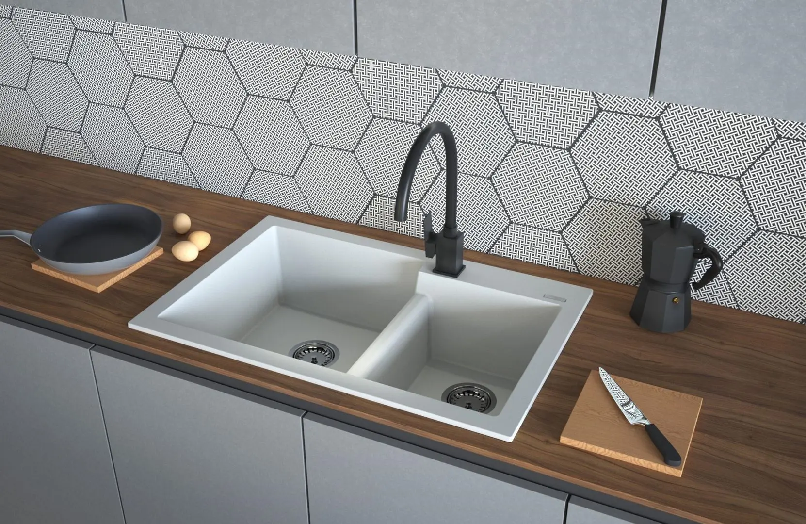 Chiuveta Sandonna Edyta 790 (White) - 3