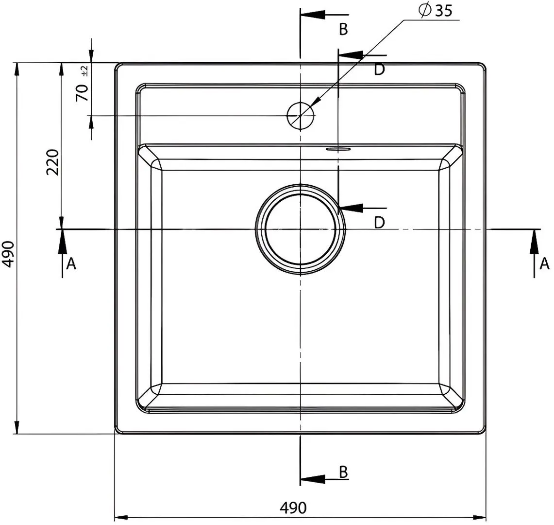 Кухонная мойка SanDonna Emma 490 (Beige)