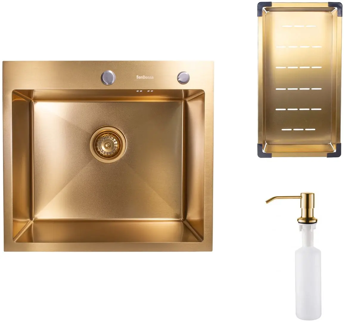 Кухонная мойка Sandonna HD5550 (Gold) - 5