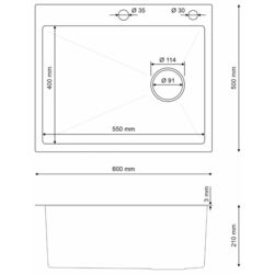 Кухонная мойка SanDonna HD6050 (Black) Thumb