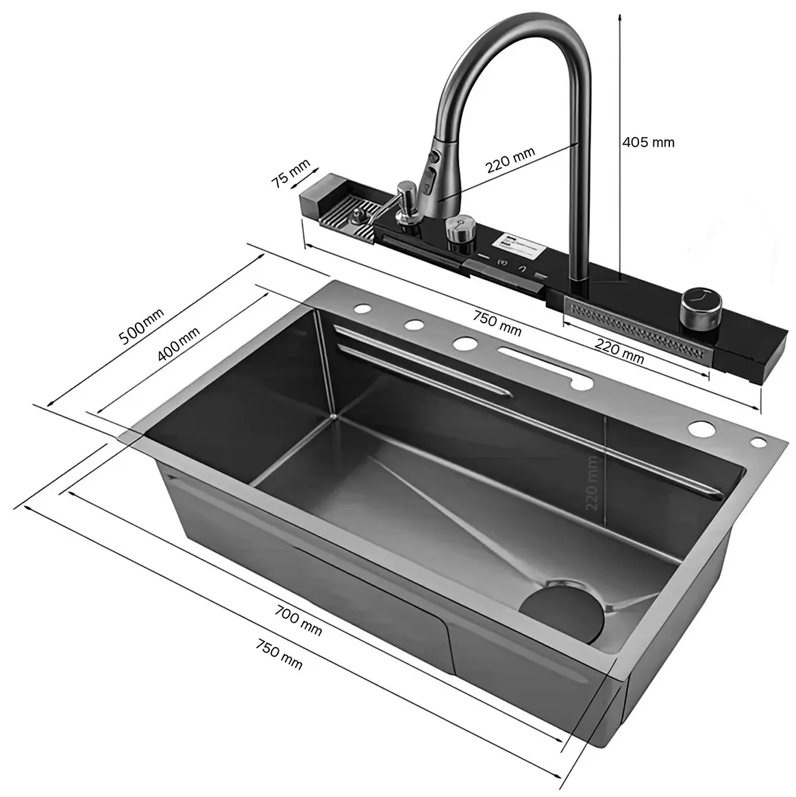 Кухонная мойка SanDonna HD7550 (Copper)