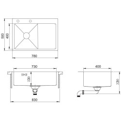 Кухонная мойка SanDonna HD7850 (Copper) Thumb