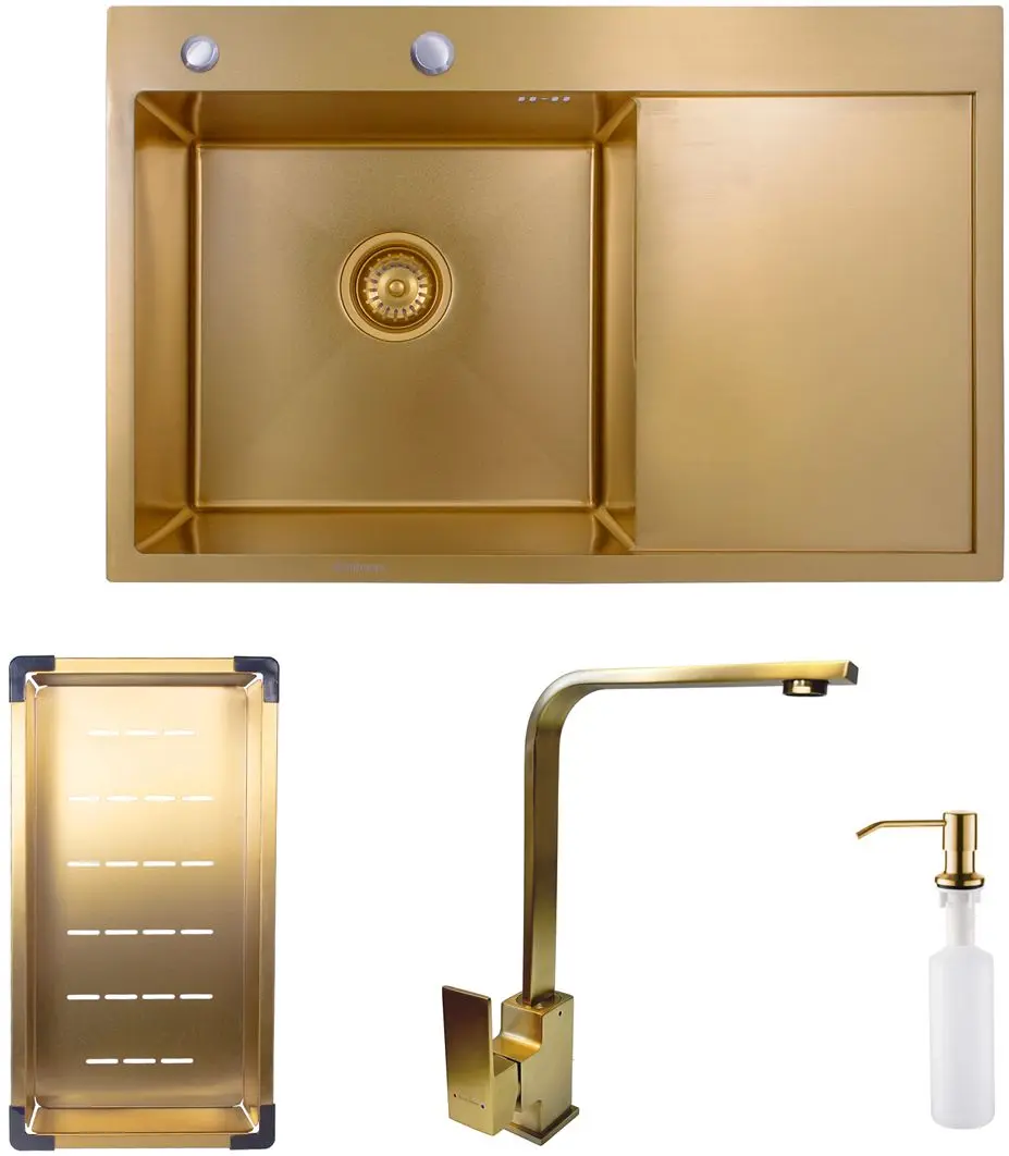 Кухонная мойка Sandonna HD7850 + Nera (Gold) - 3