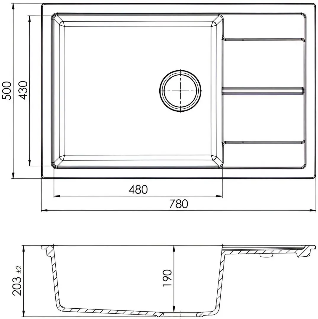 Chiuveta Sandonna Ines 780 (Beige Sand) - 3