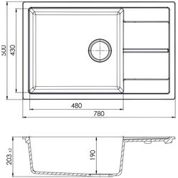 Chiuveta Sandonna Ines 780 (Black) Thumb