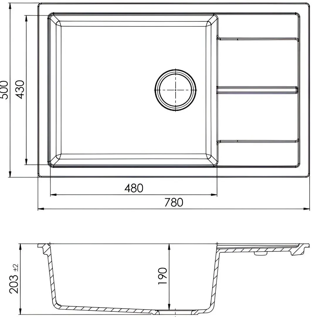Chiuveta Sandonna Ines 780 (Black)