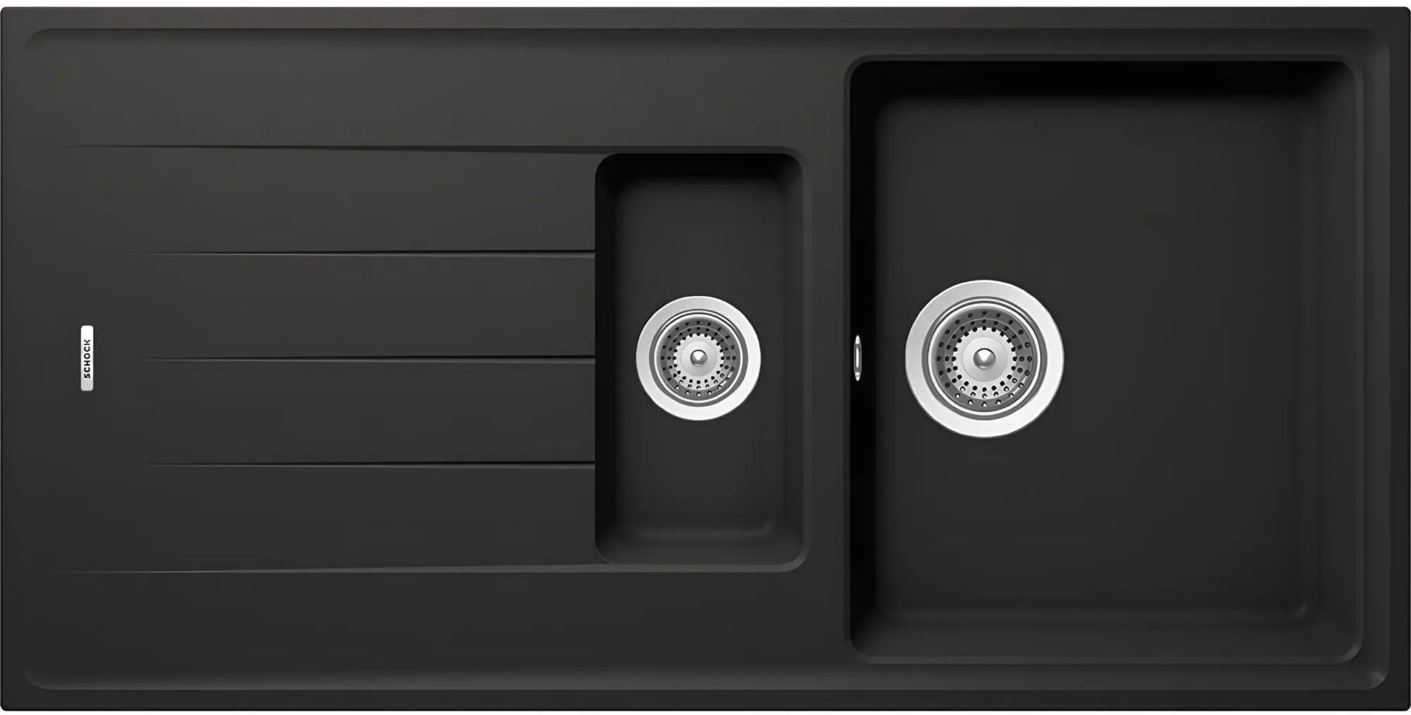 Chiuveta Schock Element D-150 Sabbia + Plutos (Onyx Black)