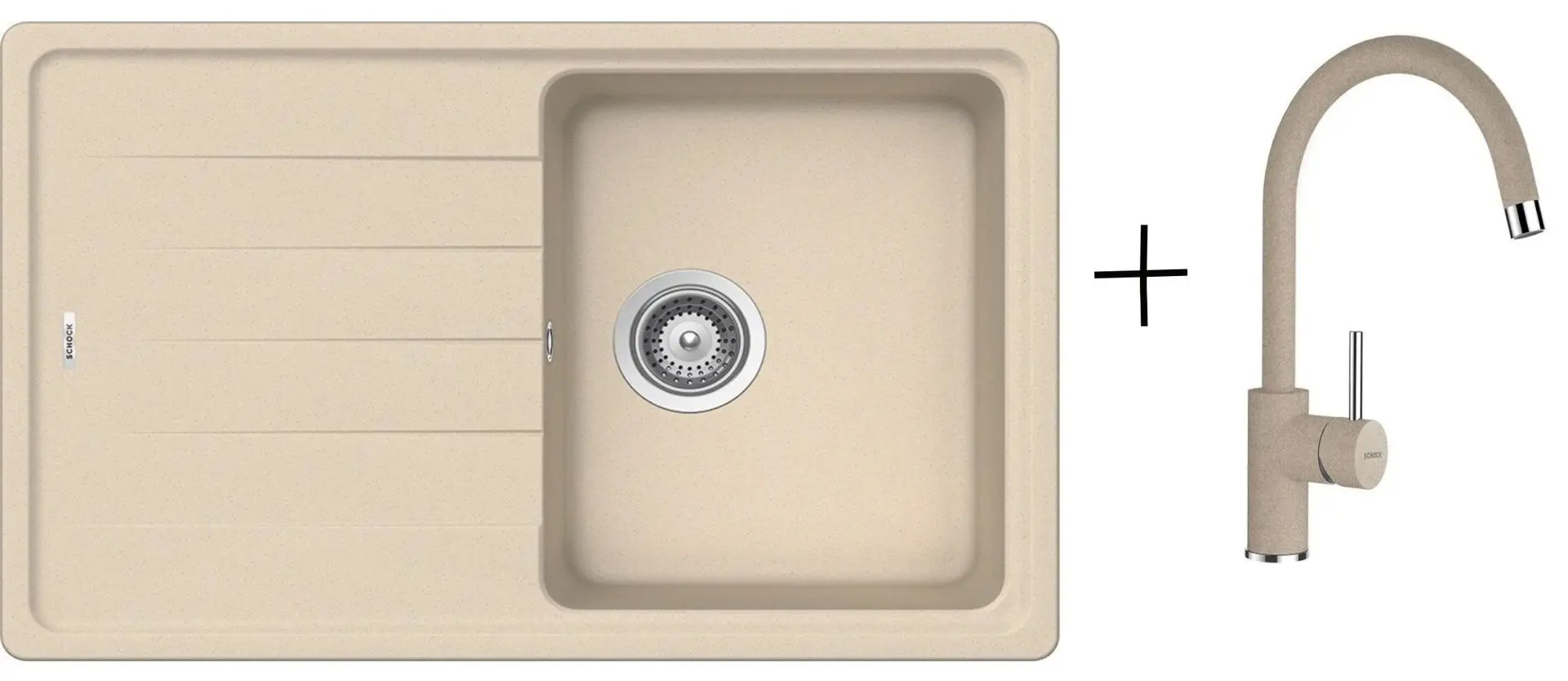 Chiuveta + baterie chiuveta Schock Lima D-100S+Plutos (Sabbia)