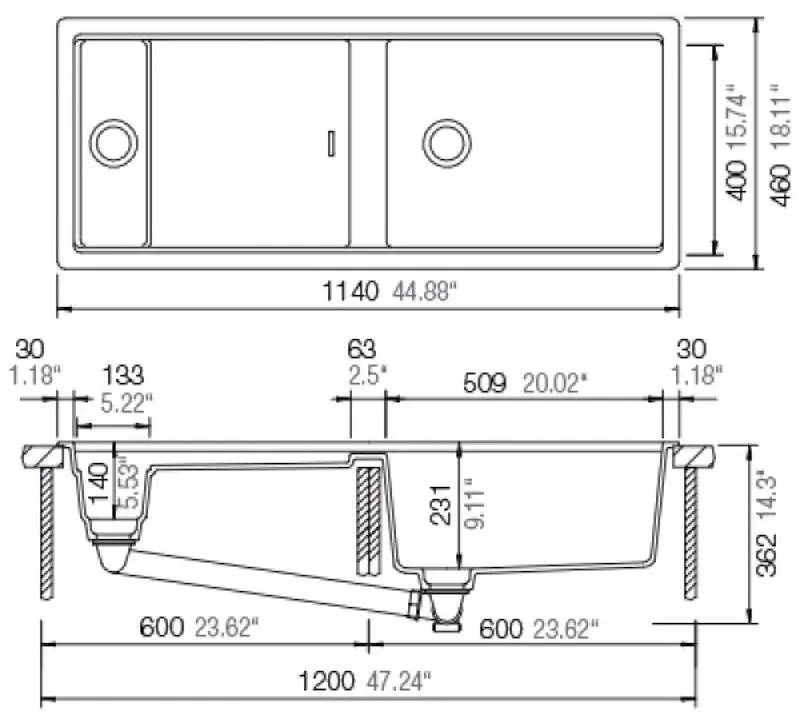Кухонная мойка Schock Prepstation D-150 Night GL-75 (Black)