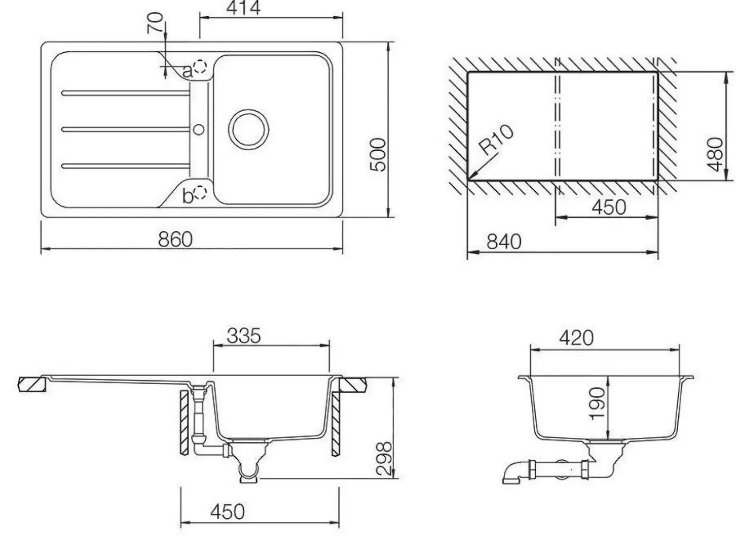 Мойка Schock Formhaus D-100 (Moonstone)