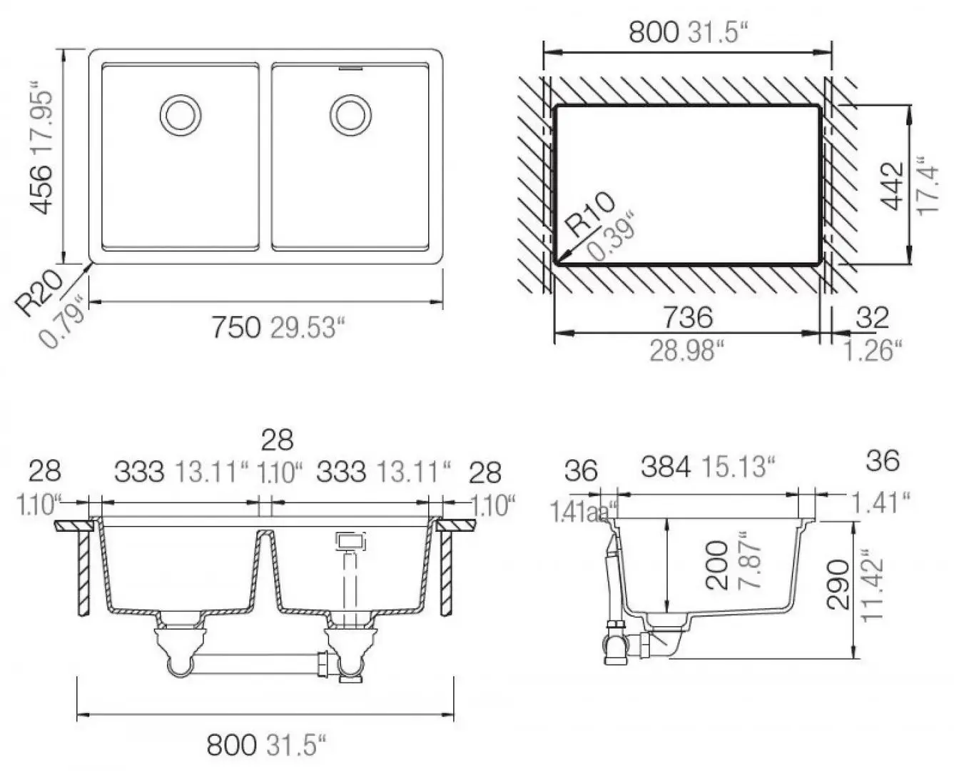 Chiuveta Schock Greenwich N-200 (Magma)