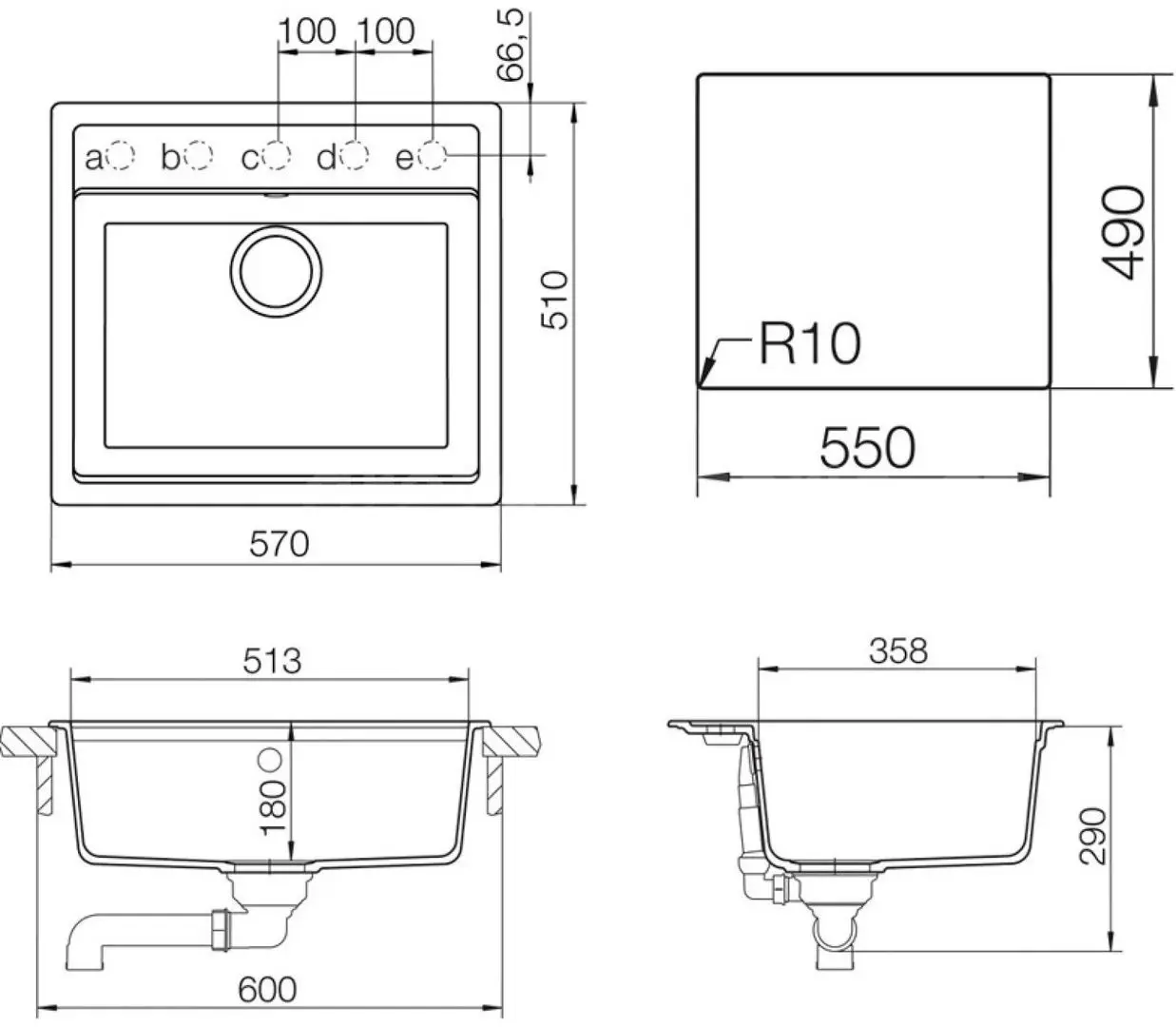 Chiuveta Schock Mono N-100 (Magnolia)