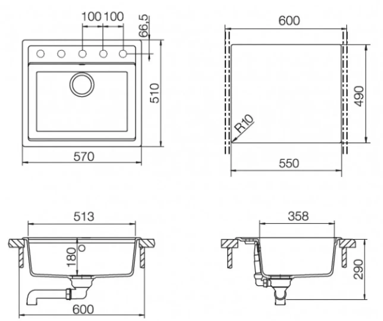 Мойка Schock Nemo N-100 (Asphalt)