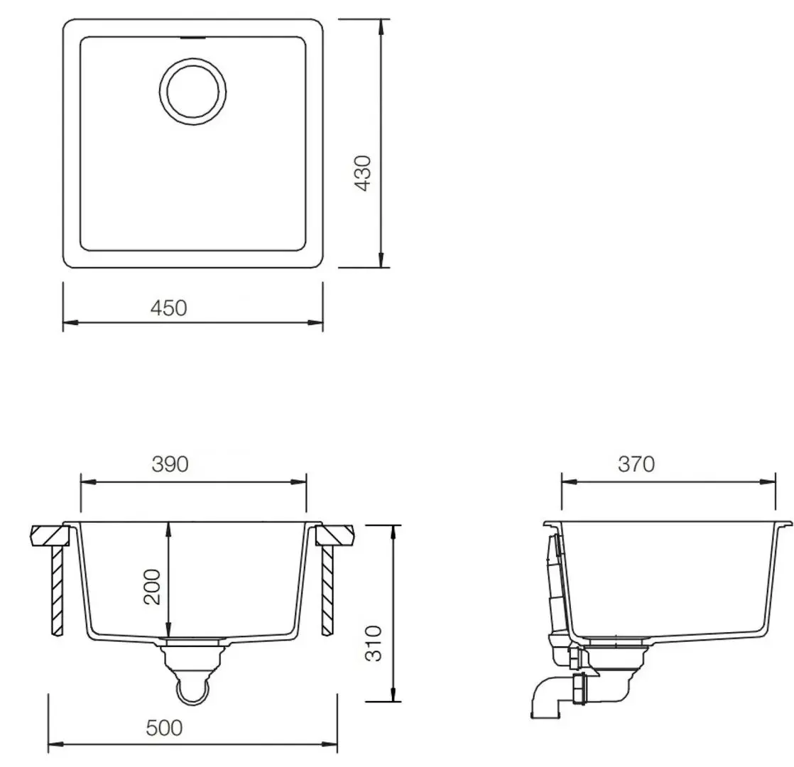 Chiuveta Schock Quadro N-100S (Sabbia)