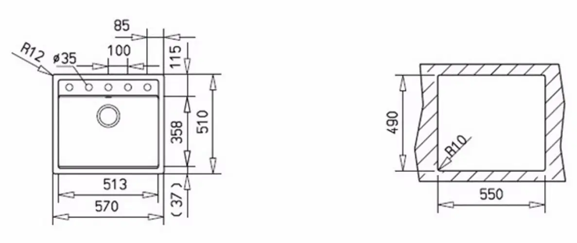 Chiuveta Teka Menorca 60S TG 1B (White)