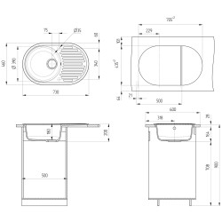 Chiuveta Ulgran U-107-308 (Black) Thumb