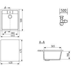Chiuveta Ulgran U-406-309 (Dark Grey) Thumb
