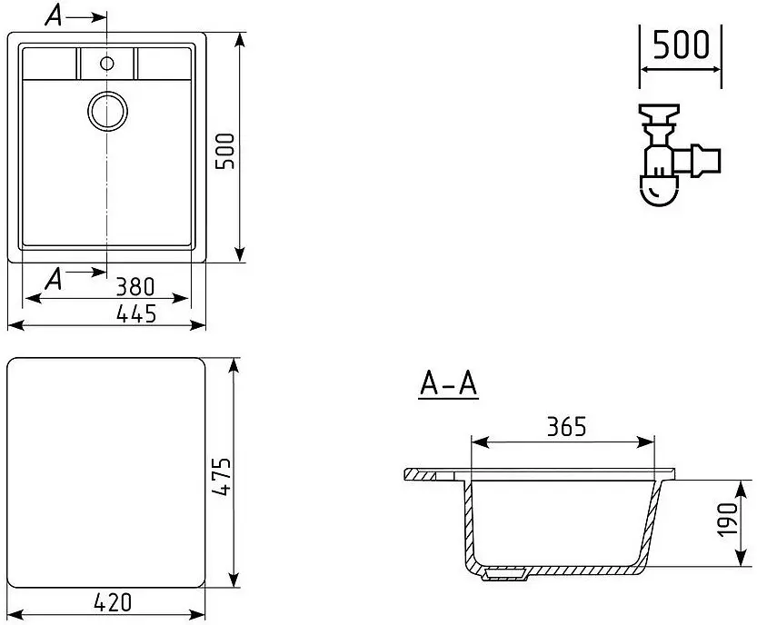 Chiuveta Ulgran U-406-309 (Dark Grey)