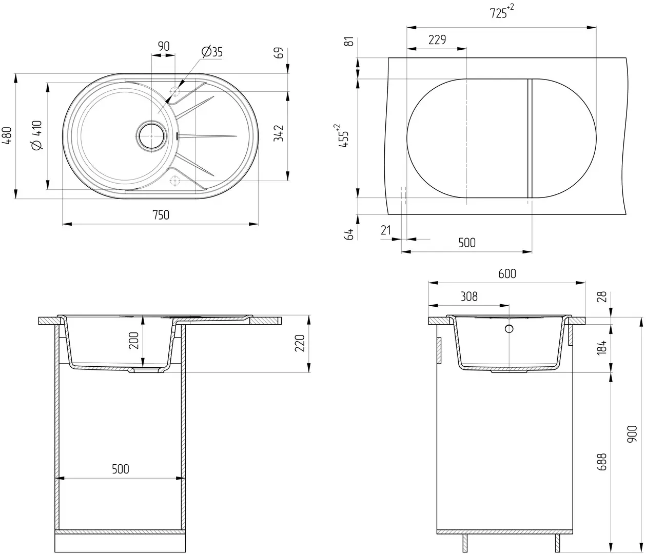Chiuveta Ulgran U-503 (Beige)