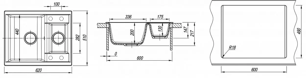 Chiuveta Dr.Gans Astra 620К (Black)